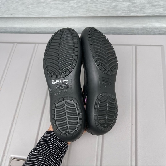 CROCS Kadee Ballet Flats Black Slip On Shoes Cutout Detaild Size 7 Women’s - Picture 8 of 9